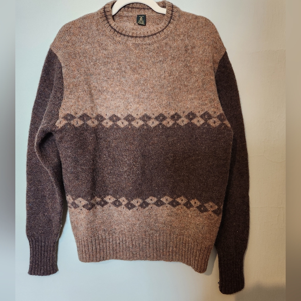 Vintage Brown Sweater 100% Virgin wool XL